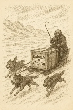 Disegno Slitta Cani Polo Nord